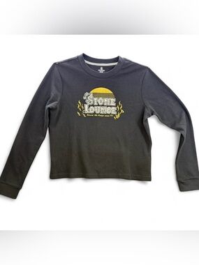 Volcom Stone Lounge Long Sleeve Thermal Waffle Knit Shirt Black Womens Size S